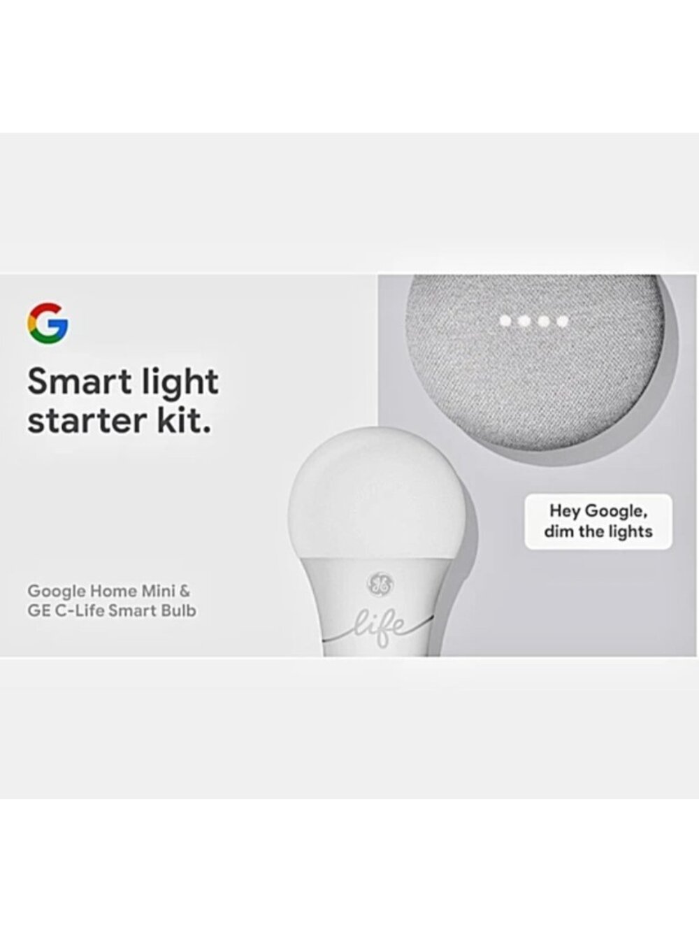 Google Home Mini Smart Light Starter Kit - Chalk EW FACTORY SEALED